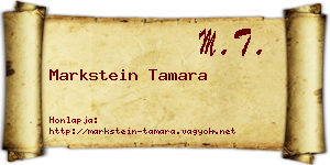 Markstein Tamara névjegykártya